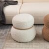 Snowman Stool With Greig Plush Cushion, Playful And Cute Design For Any Space - White - Image 7