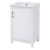 Modern Small Bathroom Vanity Cabinet With Ceramic Basin, Ample Storage, 1 Soft-Close Door - White - Image 15