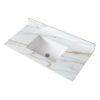Vanity Top With Undermount Sink And Backsplash, Sintered Stone - Carrara White Marble - Image 5