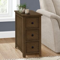 Accent End Table, Storage Drawer, Transitional - Espresso