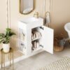 Floating Bathroom Vanity With Resin Basin, Left Side Storage - White - Image 2
