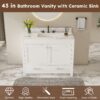 43" Bathroom Vanity Multi Functional Cabinet - White - Image 5