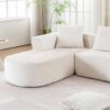 Modular Sectional Sofa With L Shape Chaise, Cloud Sectional Modern Sleeper Couch With Deep Seat, Sponge Compression Sofas - Beige - Image 10