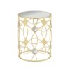 Modern Side Table With Mirror Top And Metal Frame - Gold / Clear - Image 17