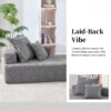 Oversized Modular Sectional Sofa, Luxury Boucle Floor Couch Set, Convertible Sleeper Couch, Spacious Foam-Filled Sofa Bed, 2 Piece Free Combination - Gray - Image 10
