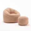 Bedding Bean Bag Sofa Chair High Pressure Foam Bean Bag Chair Adult Material With Padded Foam Padding Compressed Bean Bag With Footrest - Tan - Image 26