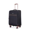 4 Piece Set (16/20/24/28), Softshell Suitcase Spinner Wheels Terylene Luggage Sets Carry On Suitcase Luggage Lightweight Durable Suitcase - Black - Image 12