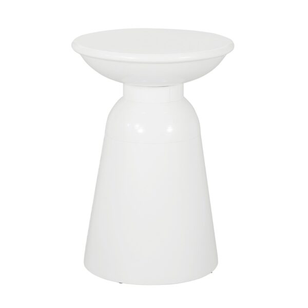 Outdoor, Metal End Table Large - White