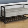 Bench, Entryway, Hallway, Storage, Rectangular, Contemporary, Modern - Gray - Image 3