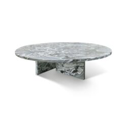 Natural Marble Coffee Table With Polished Surface For Living Room - Blue / Gray
