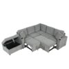 Sectional Sofa Convertible Pull Out Sofa Bed L - Shaped Sofa U - Shaped Sofa With A Movable Storage Ottoman For Living Room - Gray - Image 16