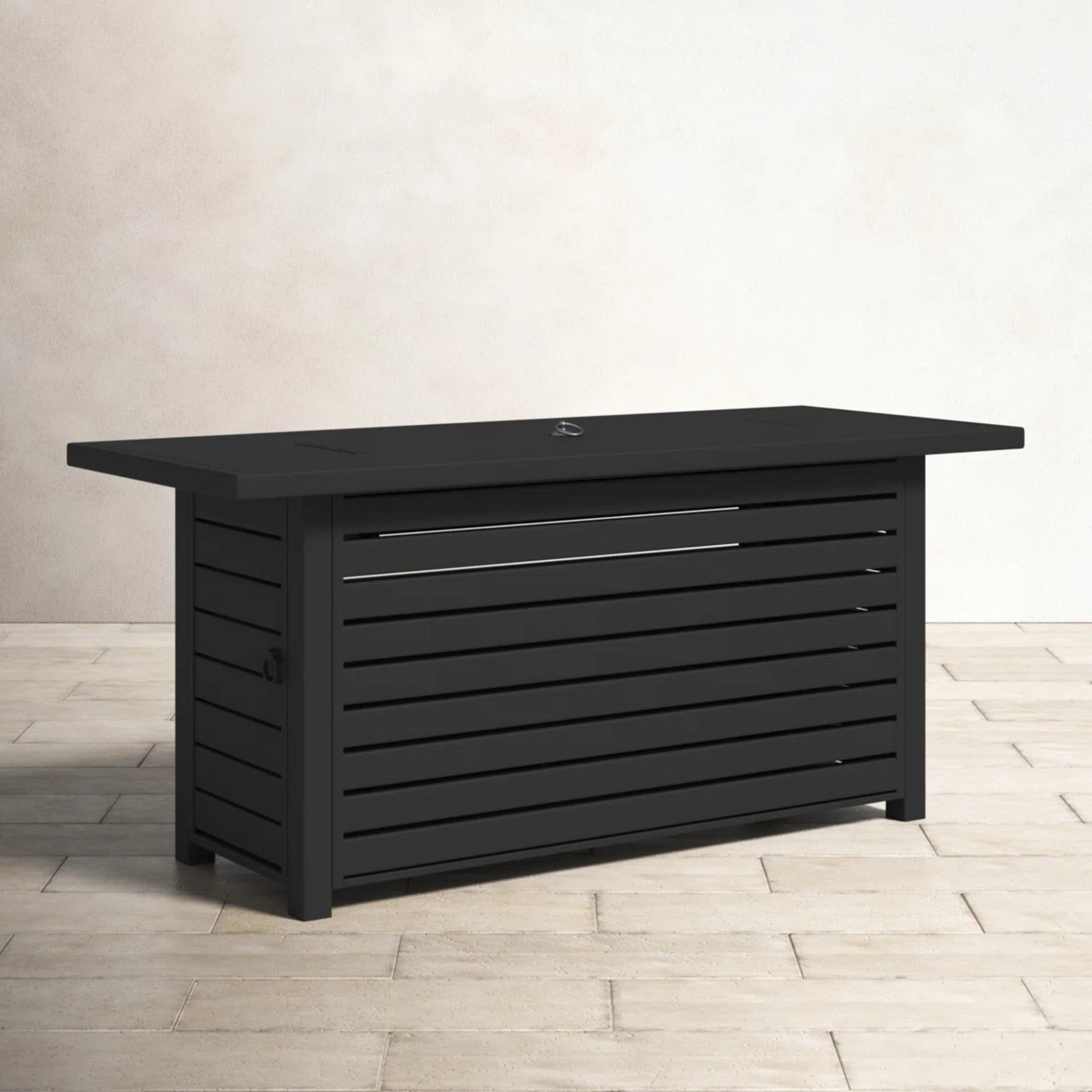 Casselton - Propane / Gas Outdoor Fire Pit Table With Lid - Black - Image 6