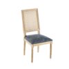 Elegant French Country Dining Chairs (Set of 6) With Cane Backrest & Upholstered Seats Solid Rubberwood Frame - Blue Gray - Image 15