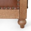 Comfy 3 Seat Sofa With Wooden Legs, Retro Style For Living Room And Study - Light Brown - Image 9