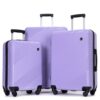 3 Piece Luggage Sets Lightweight Suitcase With Two Hooks, Spinner Wheels, (20/24/28) - Light Purple - Image 17