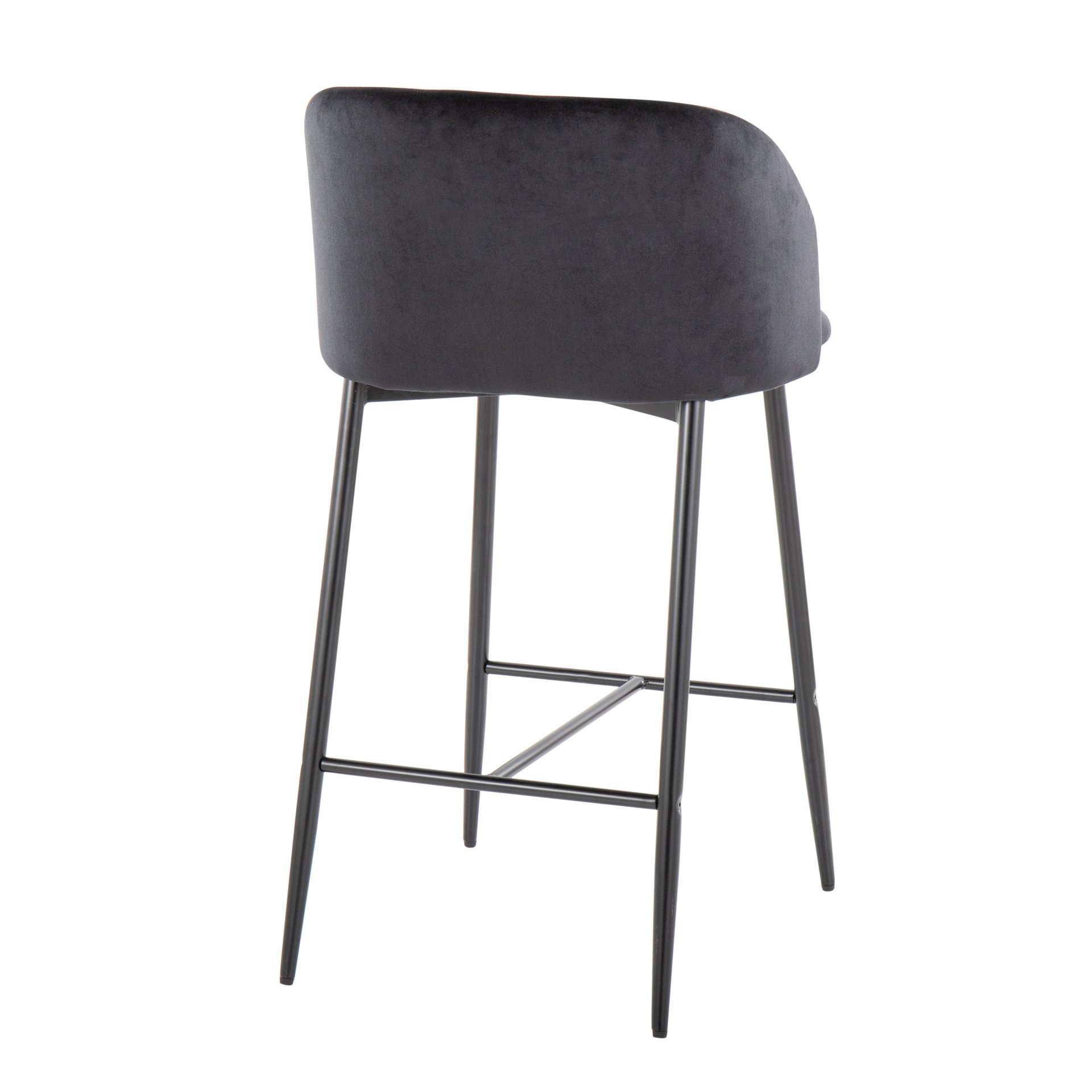 Fran - Contemporary Fixed Height Counter Stool (Set of 2) - Black - Image 4