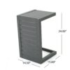 C Shaped Outdoor Table With Aluminum Frame - Gray - Image 3