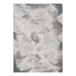Geometrix - 2'7" X 9'10" Area Rug Runner / Geometric 3D Effect - Ivory / Gray