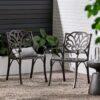 Patio Cast Aluminum Outdoor Dining Chairs (Set of 2) - Bronze - Image 5