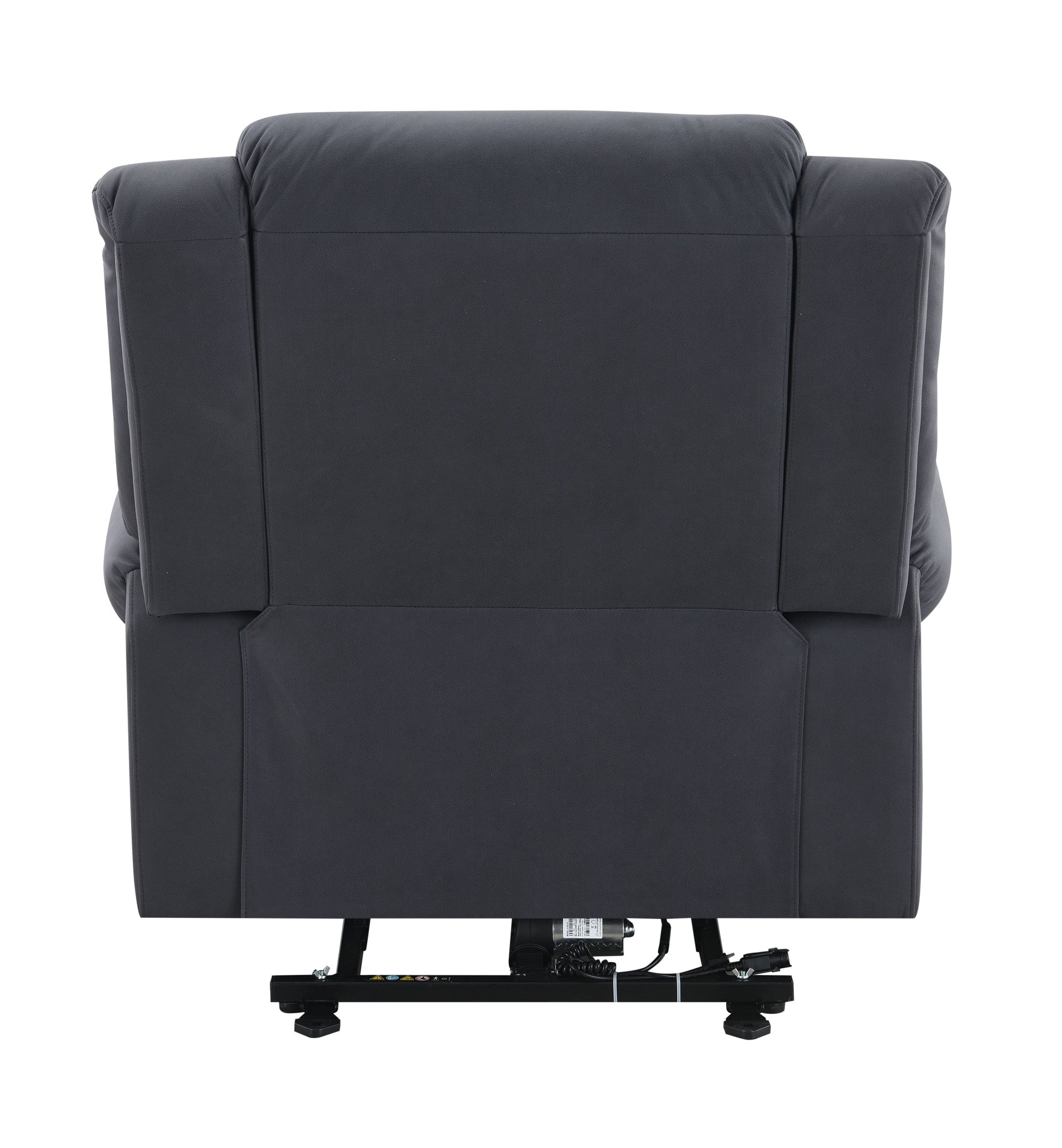 Domana - Polished Microfiber Power Nirion Recliner With Lift Heating Massage Chair - Dark Blue - Image 10