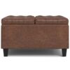Harrison - Square Small Coffee Table Storage Ottoman - Brown - Image 3