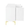 Multi Functional Storage Cabinet, 4 Door Sideboard With Unique Texture, Adjustable Shelves - White - Image 11
