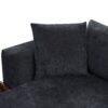 Modern L Shaped Sectional Sofa With Chenille Upholstery And Wooden Storage - Black - Image 19