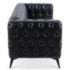Square Arm Removable Cushion 3 Seater Sofa - Black - Image 10
