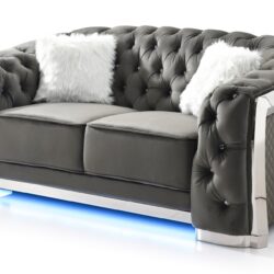 Flared Arm Loveseat - Gray