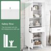 Tall Bathroom Cabinet With Drawer And Adjustable Shelves - White - Image 9