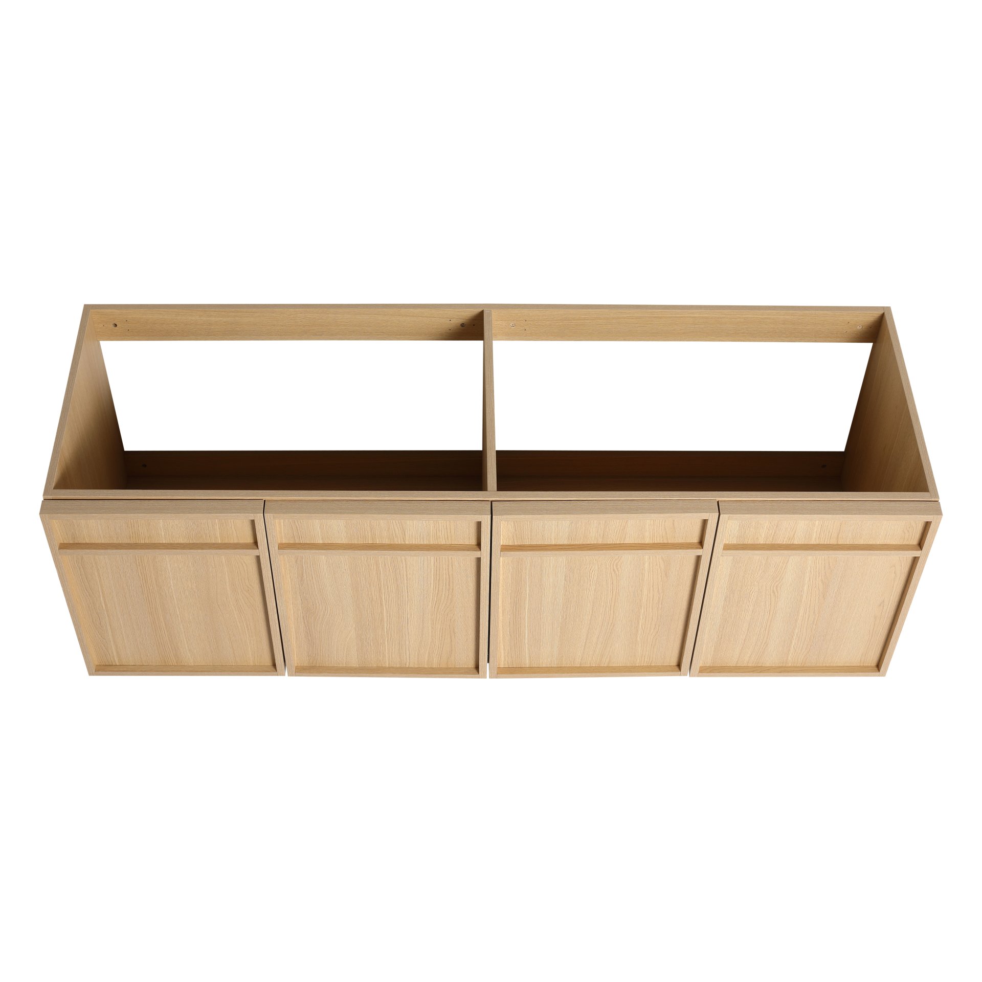 Original 60" Wall Mounted Bathroom Vanity With Double Resin Sink And Soft Closing Doors Plywood - Oak - Image 18