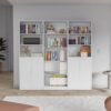 Salina - 3 Piece Living Room Set With Bookcases, Spacious Design - White - Image 2