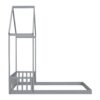 Full Roof Framed Headboard Floor Bed With Headboard Guardrails, Without Slats - Gray - Image 15