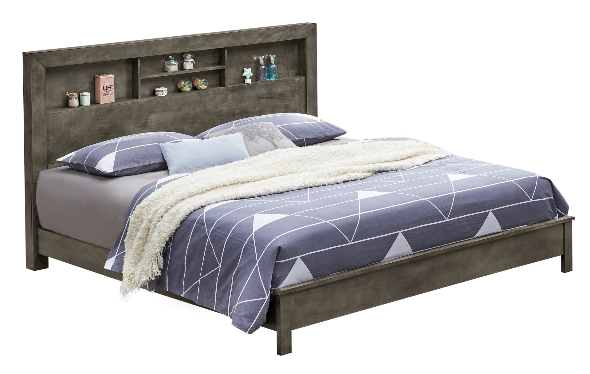 King Transitional Bed - Gray - Image 6