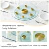 Double Layer Rotatable Round Glass Plate - Gold / Transparent - Image 9