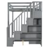 Full Over Full Size Murphy Bed With Hydraulic Lift & Desk Design - Gray - Image 4