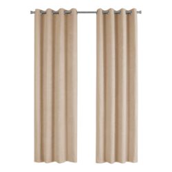 2 Pieces Set, Curtain Panel, Room Darkening, Grommet, Micro Suede, Versatile Use - Brown