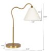 Ornate - Ring Base Curved Table Lamp With Triangle Drum Shade - Gold / White - Image 3