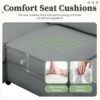 Sectional Sofa Couches Living Room Sets, 7 Seats Modular Sectional Sofa With Ottoman, L Shape Fabric Sofa Corner Couch Set With 3 Pillows - Gray - Image 21