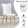 Modern Minimalist Dining Chairs Office Chairs (Set of 2) - White / Silver - Image 6