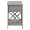 Accent End Table, 2 Tier, Storage Drawer, Transitional - Gray - Image 3