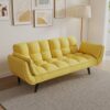 Sofa Soft Two Armrests Throw Pillow Pillow Comfortable Fit Apartment Bedroom Small Space - Yellow - Image 2