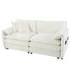 Modern Oversized Chenille Loveseat Sofa With Deep Seat And Diy Combination - Beige - Image 19