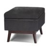 Owen - Small Rectangular Storage Ottoman - Distressed Black - Image 3
