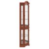 Corner Curio Cabinet With Lights, Adjustable Tempered Glass Shelves, Mirrored Back, Display Cabinet (E26 Light Bulb Not Included) - Walnut - Image 8