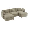 Modern Sofa Modular Sofa Couch Upholstered, L - Shape Sectional Sofa With Side Storage Pockets For Living Room - Brown - Image 21
