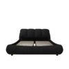 King Size Luxury Upholstered Platform Bed With Oversized Padded Backrest And Solid Wood Frame, Suitable For Multiple Heights Of Mattresses - Black - Image 12