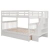 Full Over Full Stairway Bunk Bed With Drawer, Storage And Guard Rail For Bedroom - White - Image 11