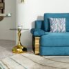 Elegant Small Round Side Table With Tempered Glass Top For Living Room - Gold - Image 4