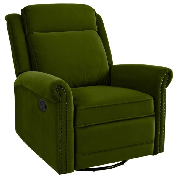 360 Degrees Swivel Recliner Manual Rocking With Adjustable Backrest For Living Room - Green